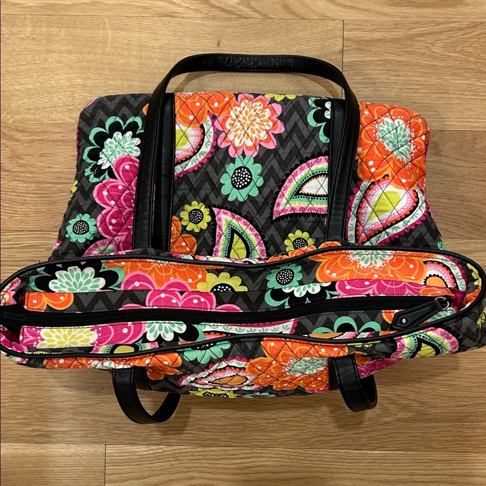 Vera Bradley Black and Multicolor Floral Tote - Picture 8 of 14